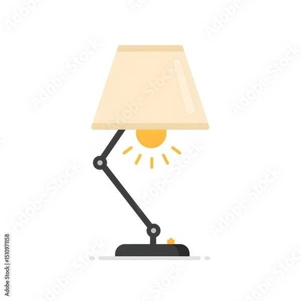 Obraz Simple, flat design of a beige table lamp with adjustable arm