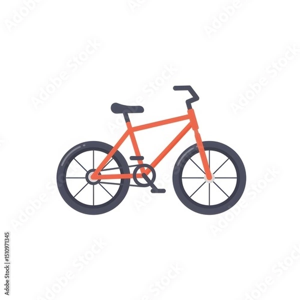 Obraz Simple, flat illustration of a red bicycle