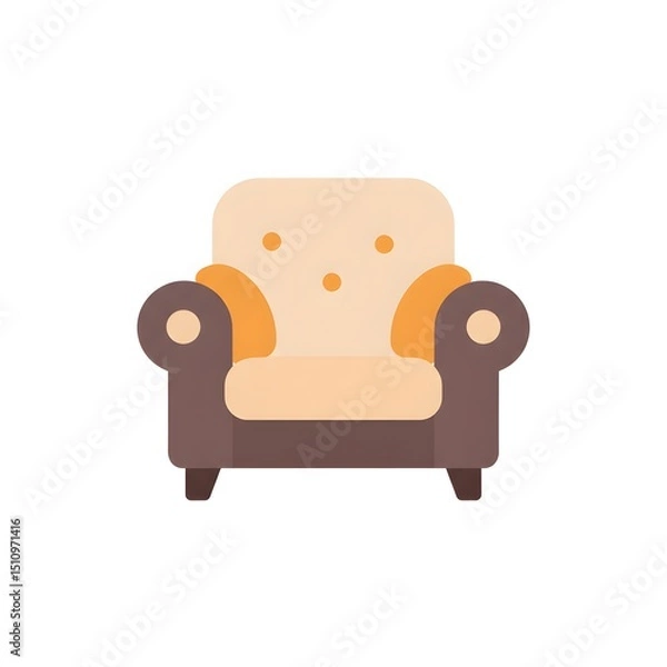 Obraz Simple, flat illustration of an armchair