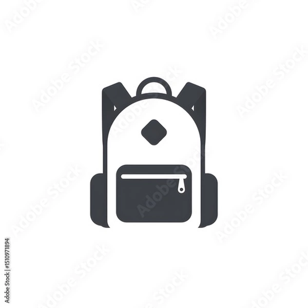 Obraz Simple graphic of a dark gray backpack
