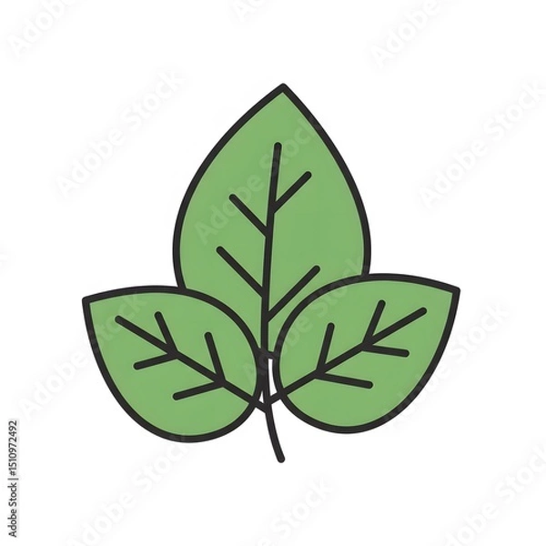 Obraz Simple graphic of three leaves