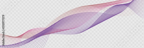 Fototapeta Abstract background with glowing wave. Purple and red gradient flowing wave lines. Modern wave lines. Shiny moving lines design element. Technology concept. Vector illustration 