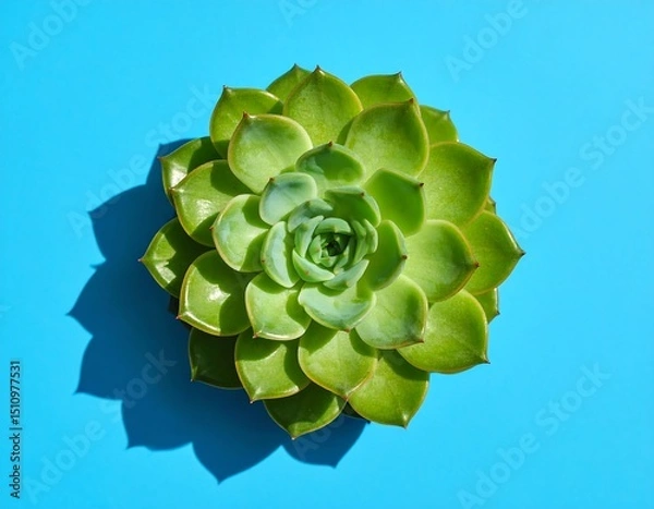 Obraz Vibrant succulent on vibrant blue