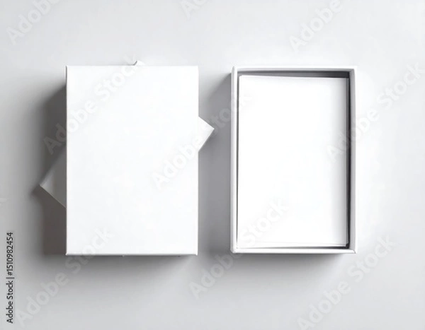 Obraz White cardboard boxes on gray background