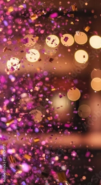 Obraz Colorful confetti fills the air, creating a joyful atmosphere at a lively party celebration