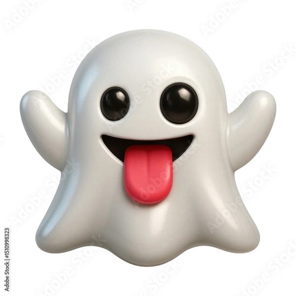 Fototapeta PNG Cute ghost emoji illustration.