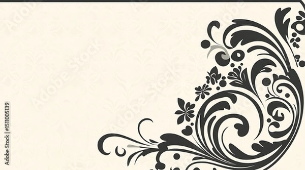 Obraz Elegant floral design border (4)