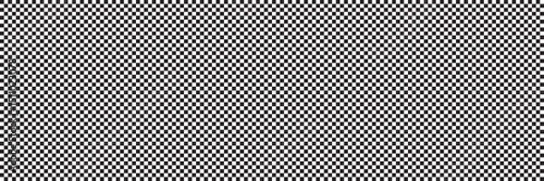 Fototapeta Black and white checkerboard pattern background. Classic checkered race flag car finish line or start line. Flat vector illustration isolated on white background.