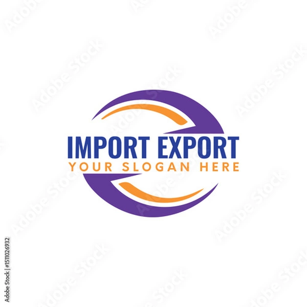 Fototapeta world import export logo design vector