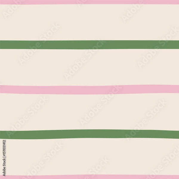 Obraz Hand drawn vector seamless pattern with vibrant stripes. Cute charming background with lines for festive design, wallpaper and textile. Colorful geometric abstract pattern