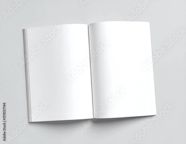 Obraz Open blank book on gray surface