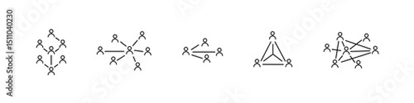 Fototapeta Networking icon. Network vector set. Connection team structure icon set. Group connect line design sign. Network sharing icon set.