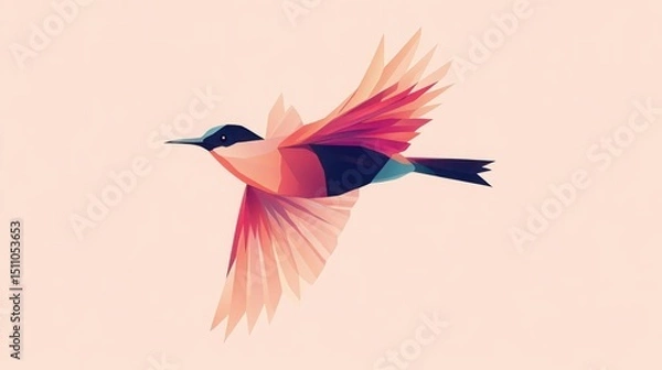 Obraz Grace in Motion: Minimalist Bird in Flight Illustration

