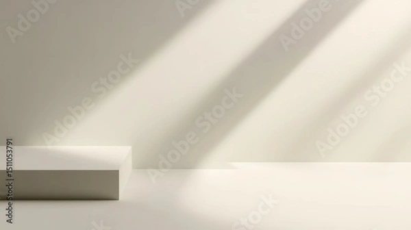 Fototapeta Structured Simplicity: Minimalist Geometric Composition on Neutral Background

