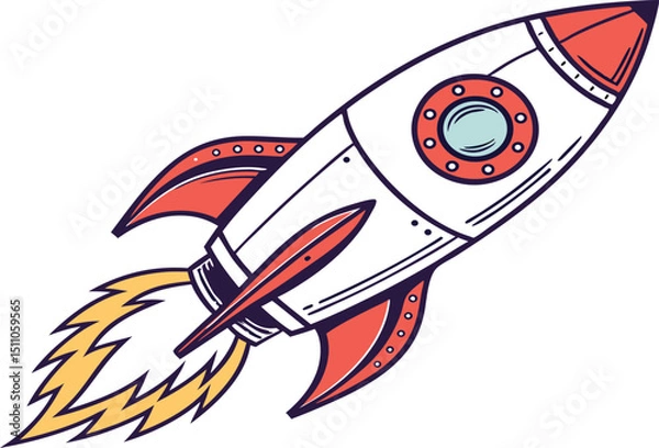 Fototapeta rocket isolated on white