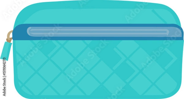Fototapeta Transparent plastic container for recycling with a light blue gradient line pattern design