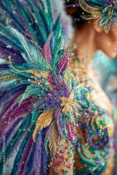 Obraz Festival Fantasy: Feathered Costume Close-Up
