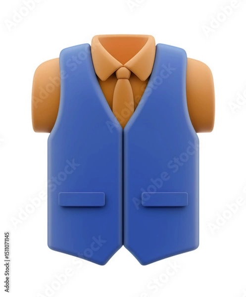 Obraz Vest coat flat 3d icon