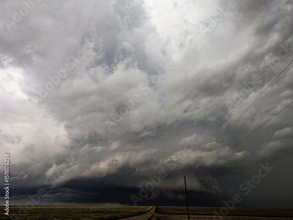 Obraz Supercell Thunderstorm over Rolling Hills
