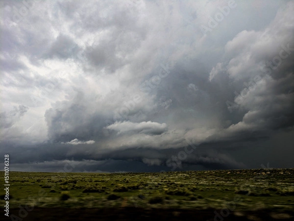 Obraz Supercell Thunderstorm over Rolling Hills