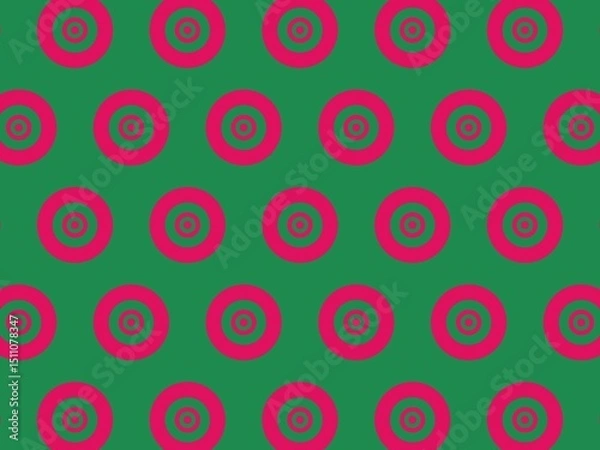 Fototapeta Seamless pattern of vibrant pink and green concentric circles, perfect for adding a playful pop of color to any design.