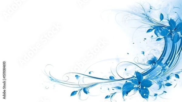 Fototapeta Blue floral design background