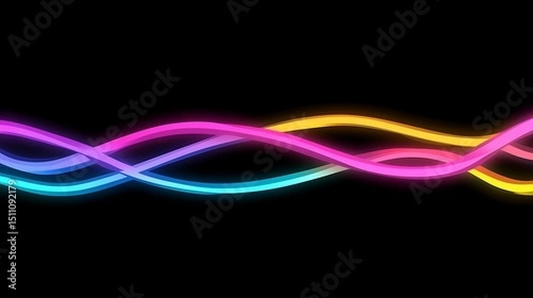 Fototapeta Vibrant neon wavy lines
