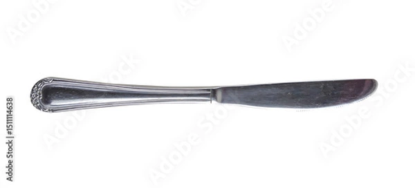 Obraz Silver butter knife isolated on white background