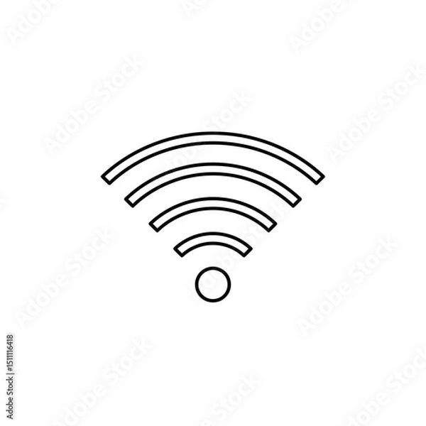 Fototapeta Wireless signal icon in minimalist line style for communication  