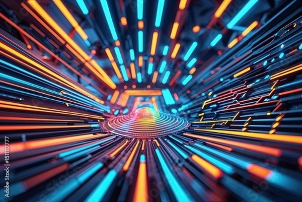 Obraz Modern Mesh Background with Dynamic Technology Lines Design