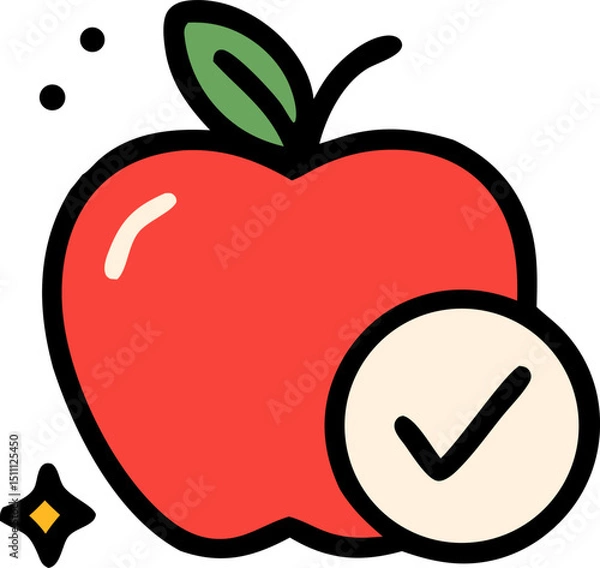 Fototapeta Healthy eating icon depicting nutritious food and balanced diet choices for a healthy lifestyle featuring fruits vegetables and fitness elements ideal for websites blogs and health publications