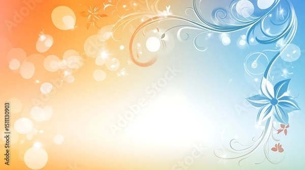 Fototapeta Delicate floral design with soft color gradient