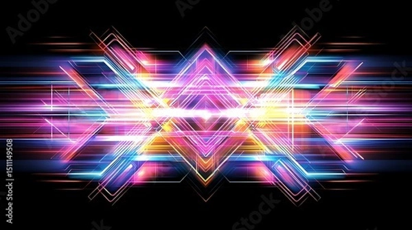 Fototapeta Abstract graphic design with vibrant glowing shapes
