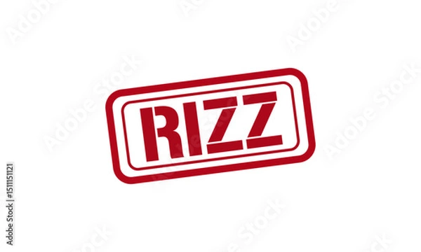 Obraz RIZZ red stamp text vector, rubber stamp