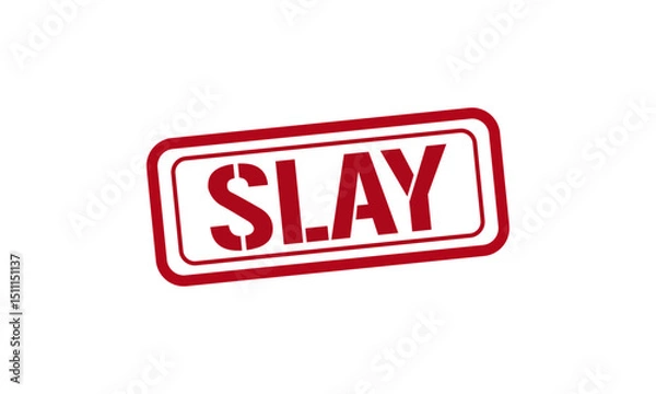 Obraz SLAY red stamp text vector, rubber stamp