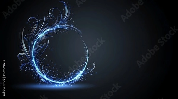 Fototapeta Abstract glowing circular frame (2)