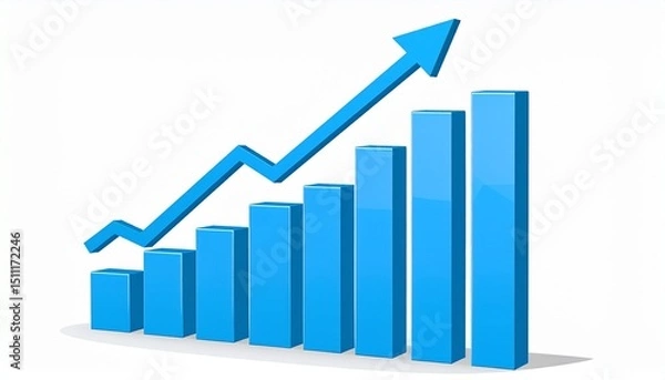 Obraz 右肩上がりのグラフ