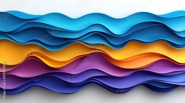 Fototapeta Abstract Layers: Waves of Color