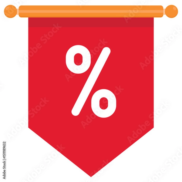 Fototapeta Discount badge icon isolated on white background.