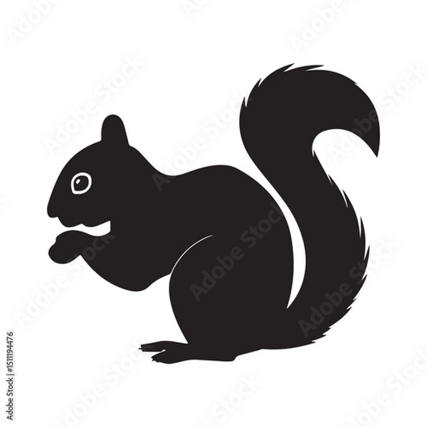Fototapeta Squirrel silhouette vector art illustration design graphic image