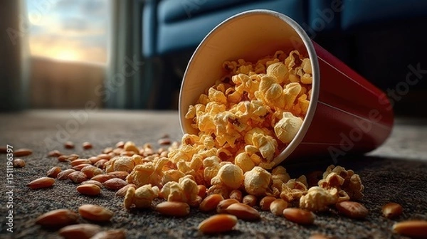 Obraz Popcorn spill on floor