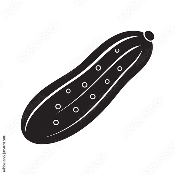 Obraz Isolated cucumber vector icon illustration fresh vegetable silhouette