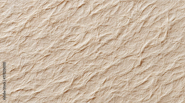 Fototapeta 細かなシワが躍る生成紙のような質感テクスチャ｜クラフト系デザインや背景演出に適した紙素材