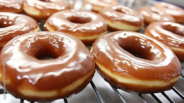 Obraz Vermont Maple Glazed Donuts Burlington sweet breakfast pastry syrup infused