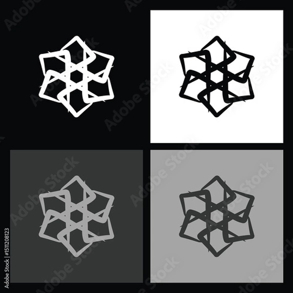 Fototapeta Stylish Black and White Radial Icon – Unique Design for Web Applications, Logo Development, and Modern Creative Projects