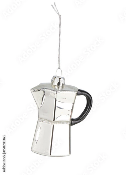 Obraz Christmas Ornament Drip Coffee Maker cut out isolated transparent background