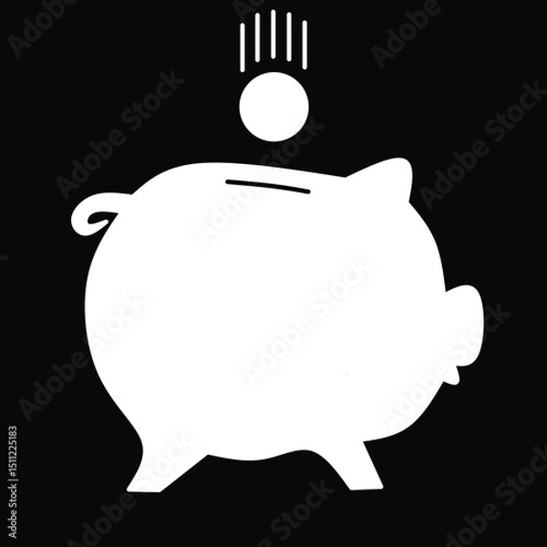 Fototapeta Piggy Bank design vector on black background,piggy bank design stock,piggy bank design image,piggy bank design illustration,piggy bank design for template, web and background 