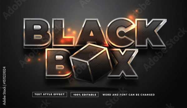 Fototapeta Text effect editable vector graphic of black box, perfect for perfect for movie titles, game titles, etc.