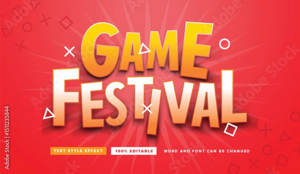 Fototapeta Text effect editable vector graphic of game festival, perfect for perfect for movie title, festival poster title, poster title, etc.