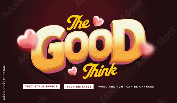 Fototapeta Text effect editable vector graphic of the good think, perfect for  festival poster title, poster title, etc.